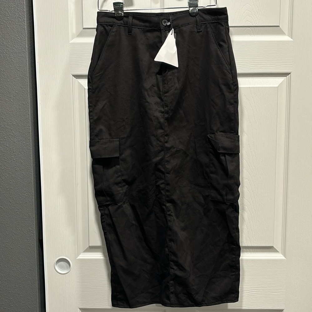 Black Cargo Skirt